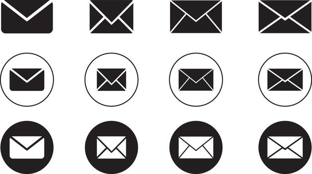 Modern Email Envelope Icon Set Minimal Mail Symbols vector