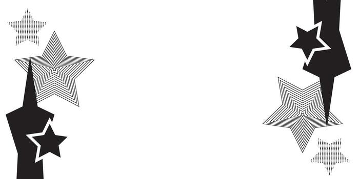 Abstract background with star pattern in black and white vector