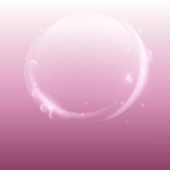 Pink And White Gradient With Glowing circle light Abstract Background with Bubbles vector