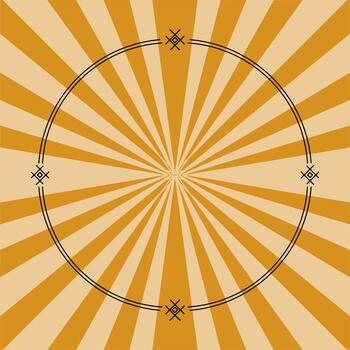 Retro Sunburst Obituary Frame with Subtle Lines vector