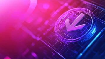 sömlös slinga av lysande ladda ner ikon, framtida teknologi lutning bakgrund video