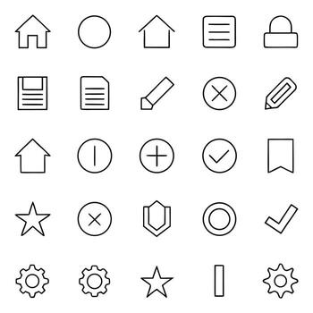 mínimo ui línea íconos conjunto vector