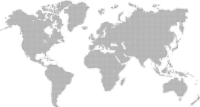 Global World Map Composed of Dotted Patterns vector