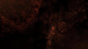 Digital particle background. The surface of elegant, gold-colored particle dots is curved. Holiday background. Abstraction with moving dots. Artificial intelligence. 3D rendering. video