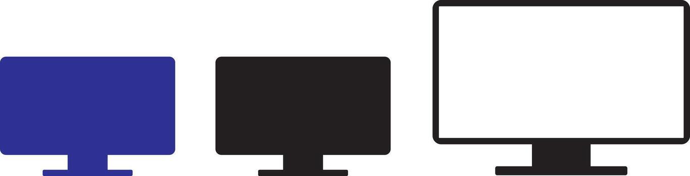 Flat Design Computer Monitor Screen Set Icons in Different Sizes vector