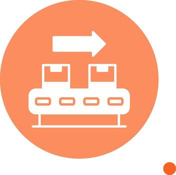 Automated Conveyor System Flow Glyph long shadow Circle vector