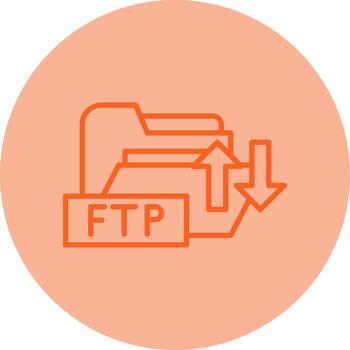 FTP Access Folder Line Dual Tone Circle vector