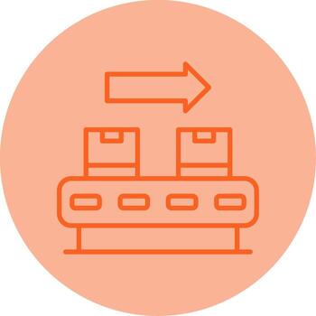 Automated Conveyor System Flow Line Dual Tone Circle vector