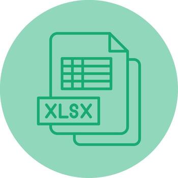 Excel XLSX Sheet Line Dual Tone Circle vector