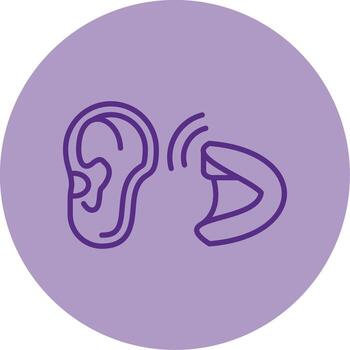 auditivo nervio función línea doble tono circulo vector