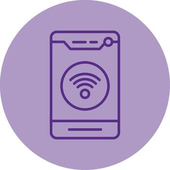 inalámbrico Wifi conexión línea doble tono circulo vector