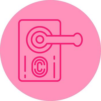 Secure Smart Lock Line Dual Tone Circle vector