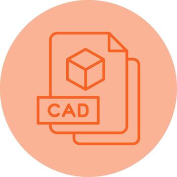 CAD Design File Line Dual Tone Circle vector