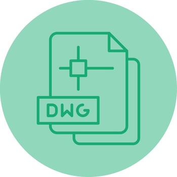 AutoCAD DWG File Line Dual Tone Circle vector