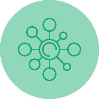 Molecule Structural Model Line Dual Tone Circle vector