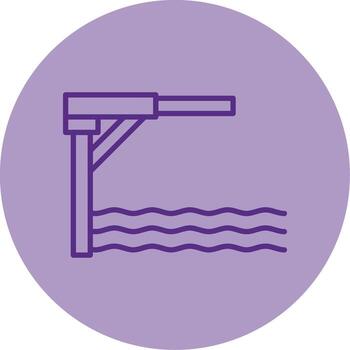 Jumping Springboard Platform Line Dual Tone Circle vector