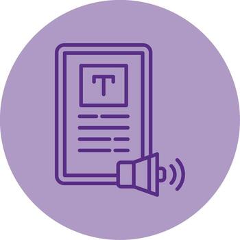 texto a habla dispositivo línea doble tono circulo vector