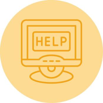 Help Assistance Guide Line Dual Tone Circle vector