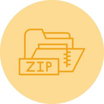 comprimido Código Postal carpeta línea doble tono circulo vector