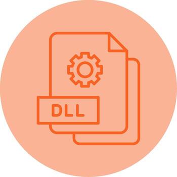 Dynamic DLL File Line Dual Tone Circle vector