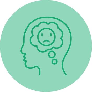 Negative Thinking Pattern Line Dual Tone Circle vector