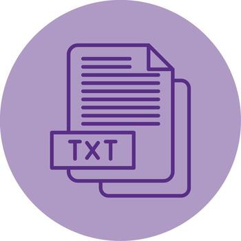 llanura TXT archivo línea doble tono circulo vector