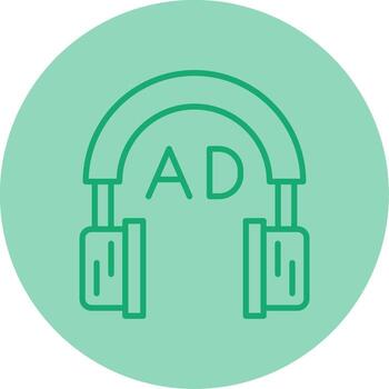 Audio Description Feature Line Dual Tone Circle vector