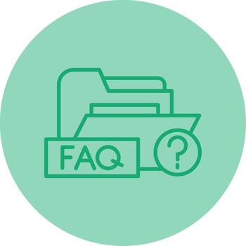 Preguntas más frecuentes ayuda carpeta línea doble tono circulo vector
