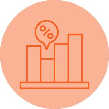 analítico datos grafico línea doble tono circulo vector