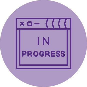 Work In Progress Update Line Dual Tone Circle vector