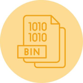 binario compartimiento archivo línea doble tono circulo vector