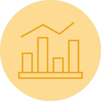 estadístico gráfico gráficos línea doble tono circulo vector