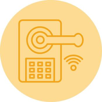 Digital Smart Lock Line Dual Tone Circle vector