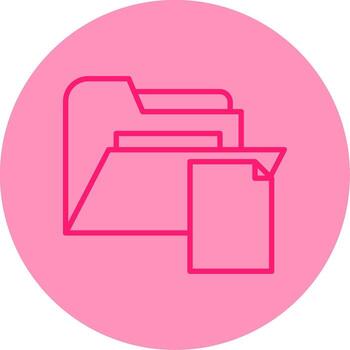 vacío archivos carpeta línea doble tono circulo vector