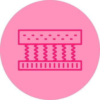 primavera colchón sistema línea doble tono circulo vector