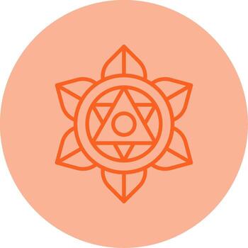 Solar Plexus Chakra Line Dual Tone Circle vector