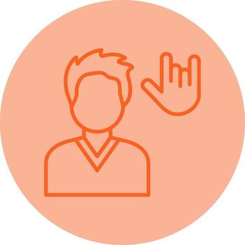 firmar idioma Interprete línea doble tono circulo vector