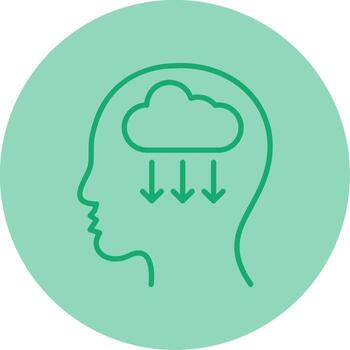 Pessimistic Worldview Trait Line Dual Tone Circle vector