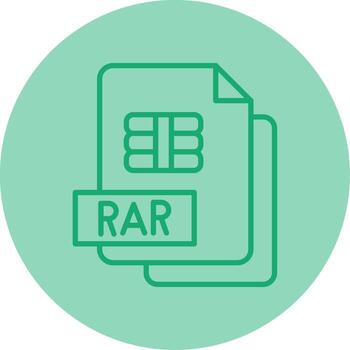 comprimido rar archivo línea doble tono circulo vector