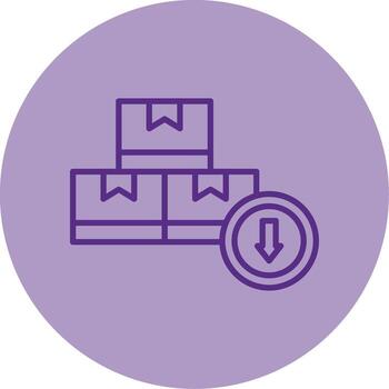 producto disminución gráfico línea doble tono circulo vector