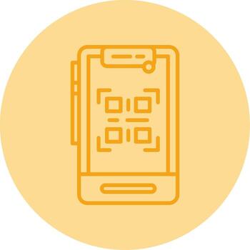 QR Code Scanner Line Dual Tone Circle vector