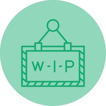 WIP Work Indicator Line Dual Tone Circle vector