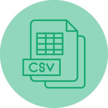CSV Data Sheet Line Dual Tone Circle vector