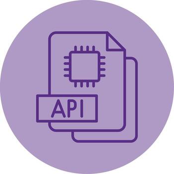 API Script File Line Dual Tone Circle vector