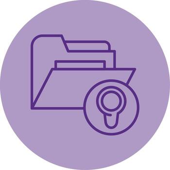 ubicación datos carpeta línea doble tono circulo vector