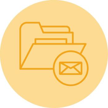 correo electrónico bandeja de entrada carpeta línea doble tono circulo vector