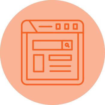 Internet navegador ventana línea doble tono circulo vector