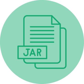 Java tarro archivo línea doble tono circulo vector