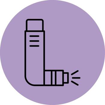 Asthma Inhaler Device Line Dual Tone Circle vector
