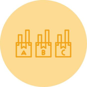 a B C valores clasificación método línea doble tono circulo vector